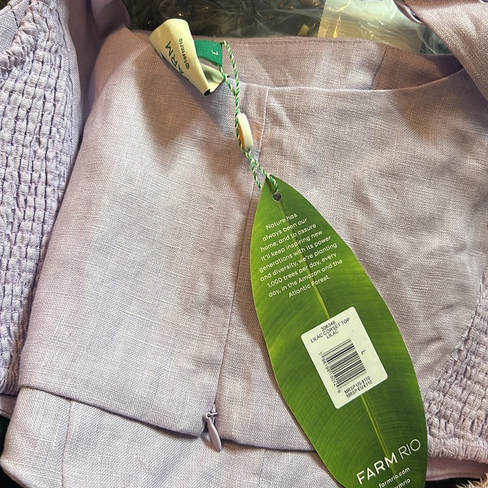 FARM Rio Lilac Corset Top Lilac Size L - Picture 11 of 11